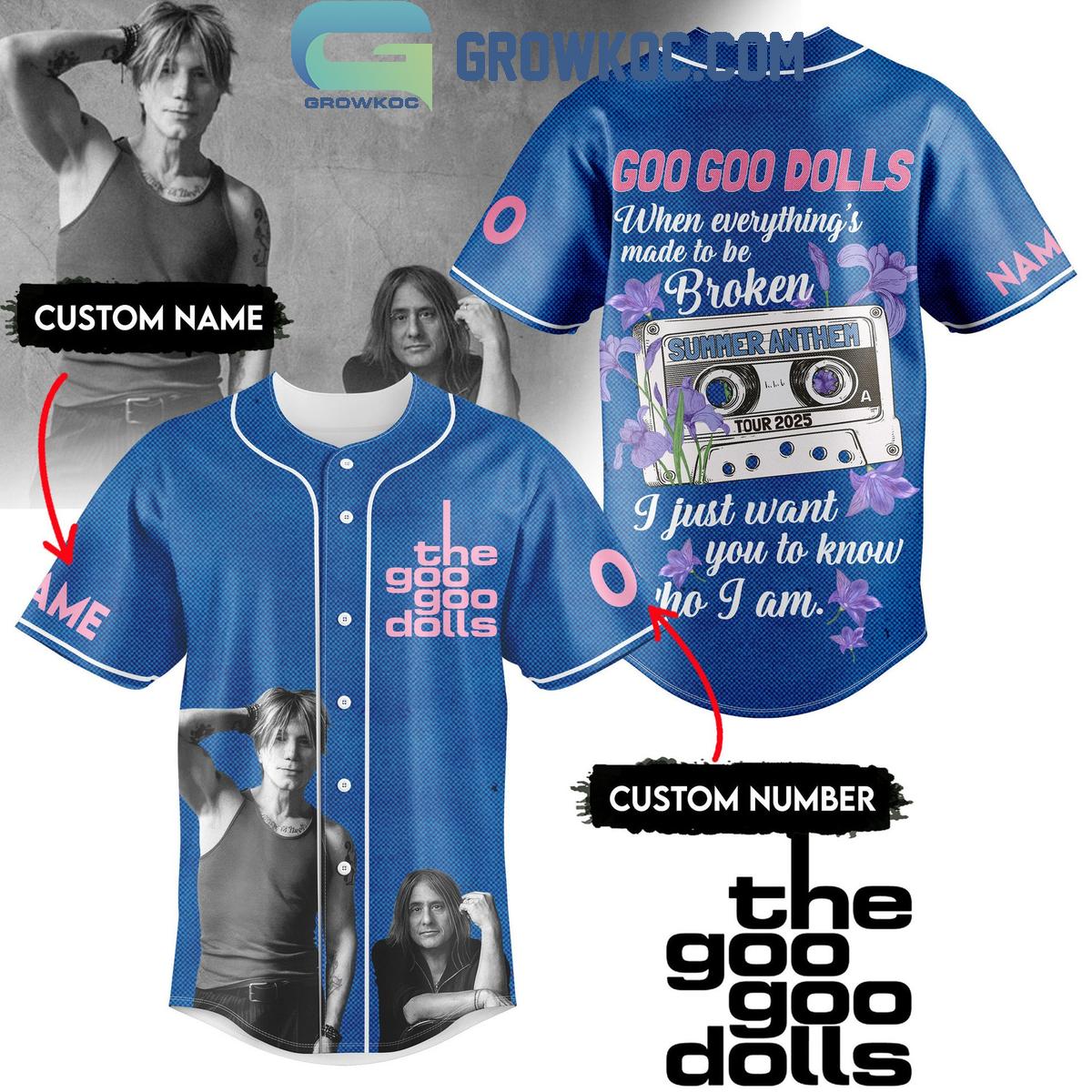 The Goo Goo Dolls Summer Anthem Tour 2025 Personalized Baseball Jersey baseball jersey product view 1