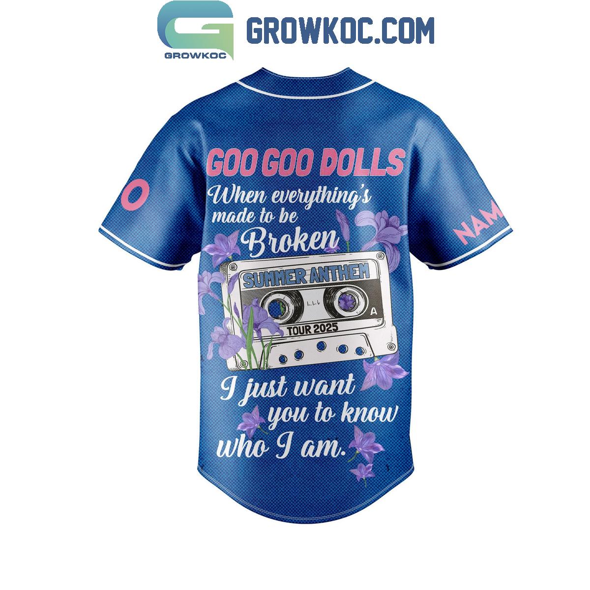 The Goo Goo Dolls Summer Anthem Tour 2025 Personalized Baseball Jersey baseball jersey product view 3