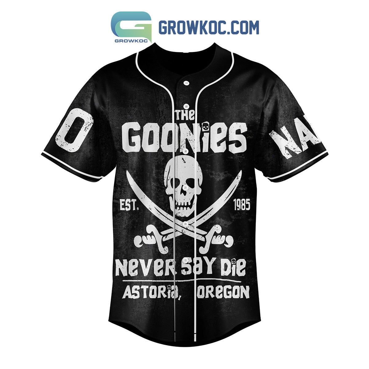 The Goonies Never Say Die Personalized Baseball Jersey baseball jersey product view 2