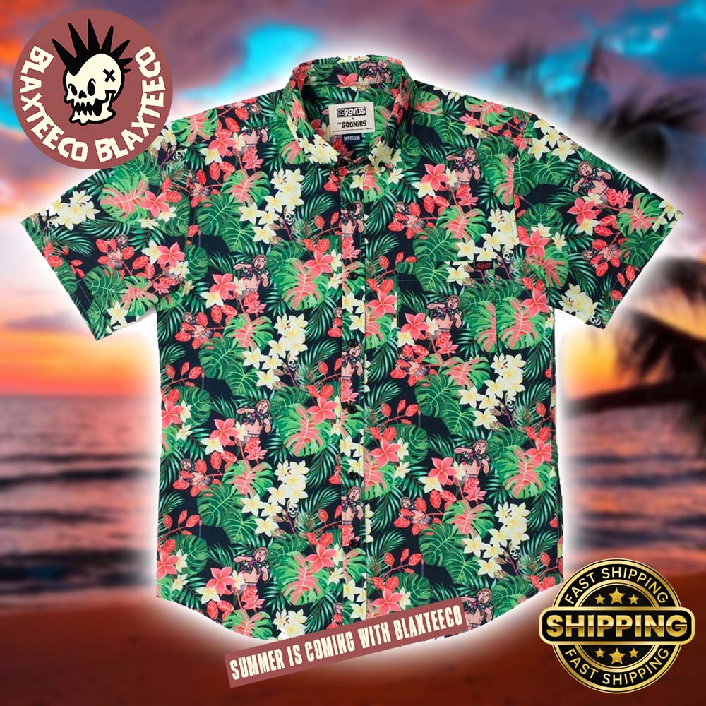 The Goonies RSVLTS Truffle Shuffle Button Short Sleeve Hawaiian Shirt Unisex T-shirt, Sweatshirt, Hoodie, Long Sleeve Tee - T-Shirt, Sweatshirt, Hoodie