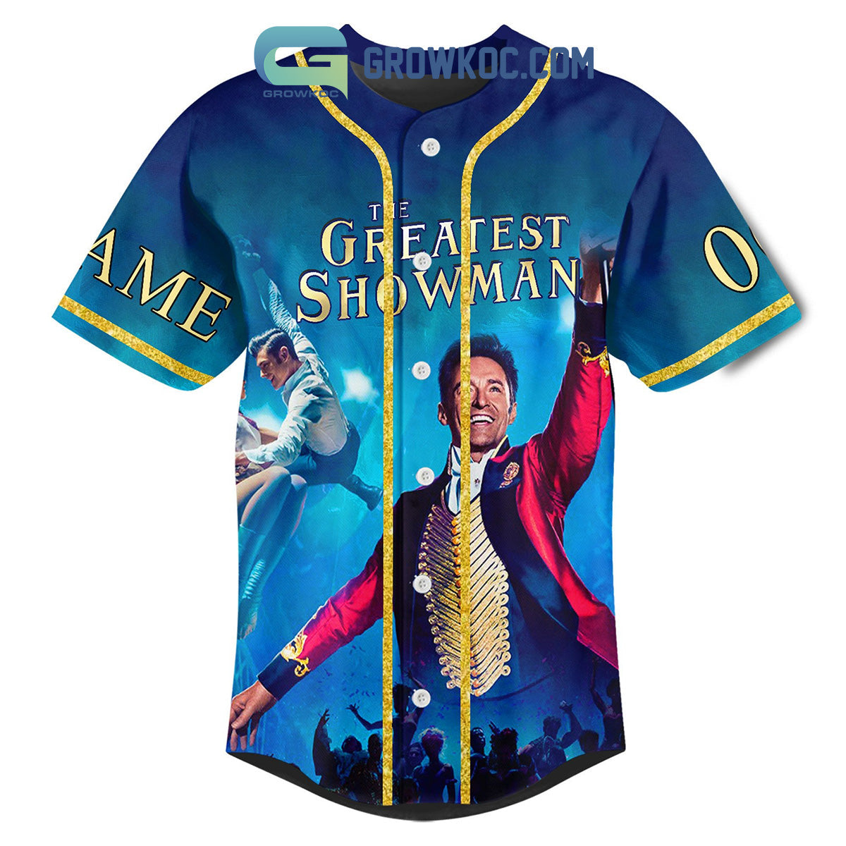 The Greatest Showman Hugh Jackman Personalized Baseball Jersey baseball jersey product view 3