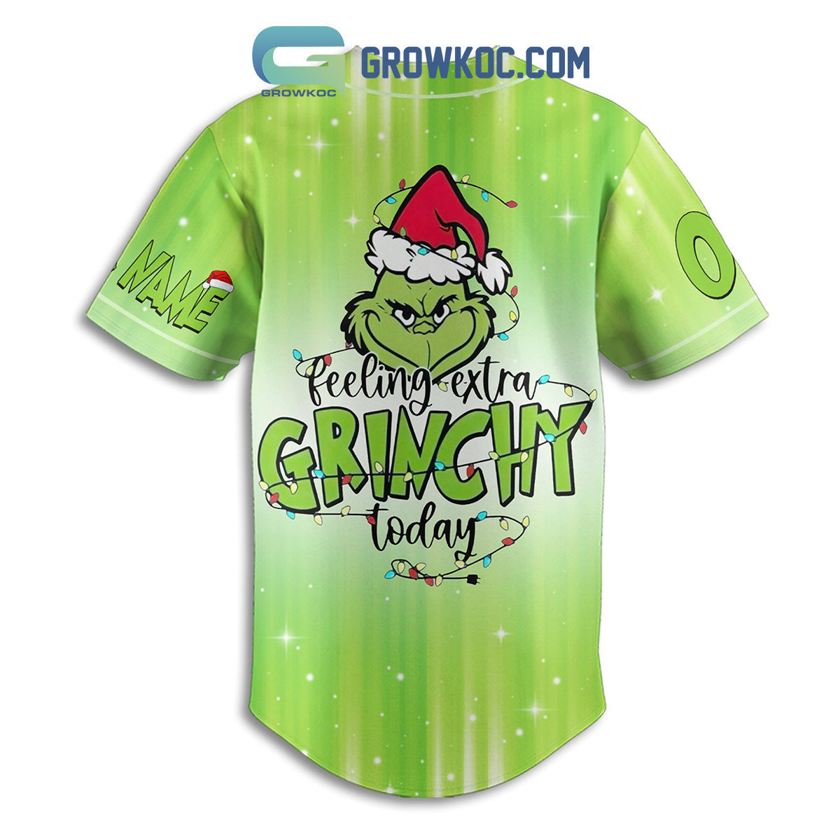 The Grinch Feeling Extra Grinchy Today Personalized Baseball Jersey baseball jersey product view 3