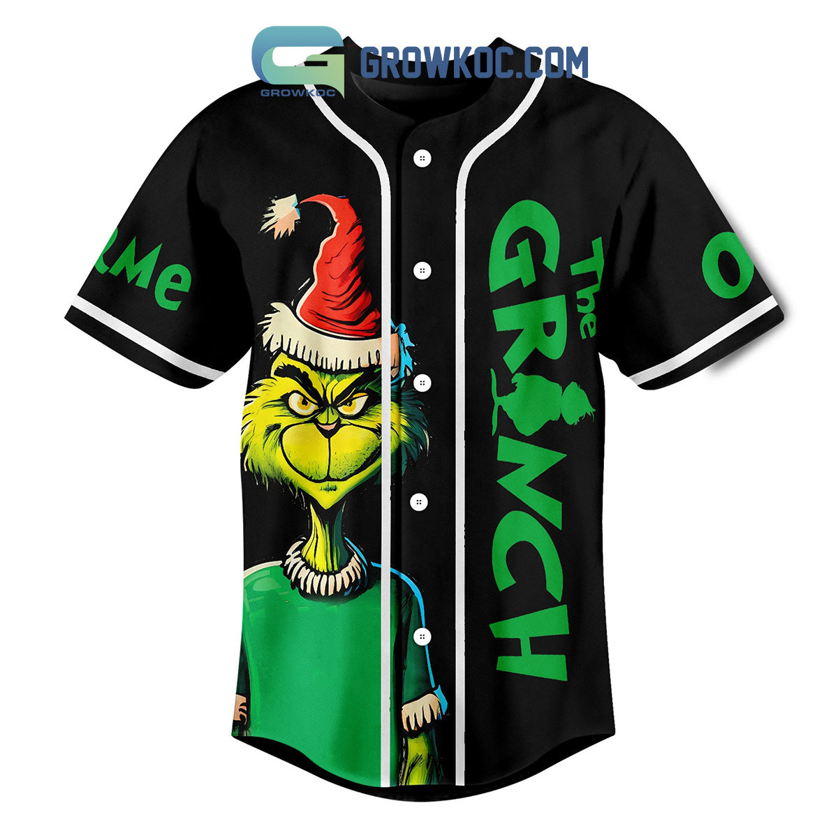The Grinch This Is My Being Jolly Personalized Baseball Jersey baseball jersey product view 2