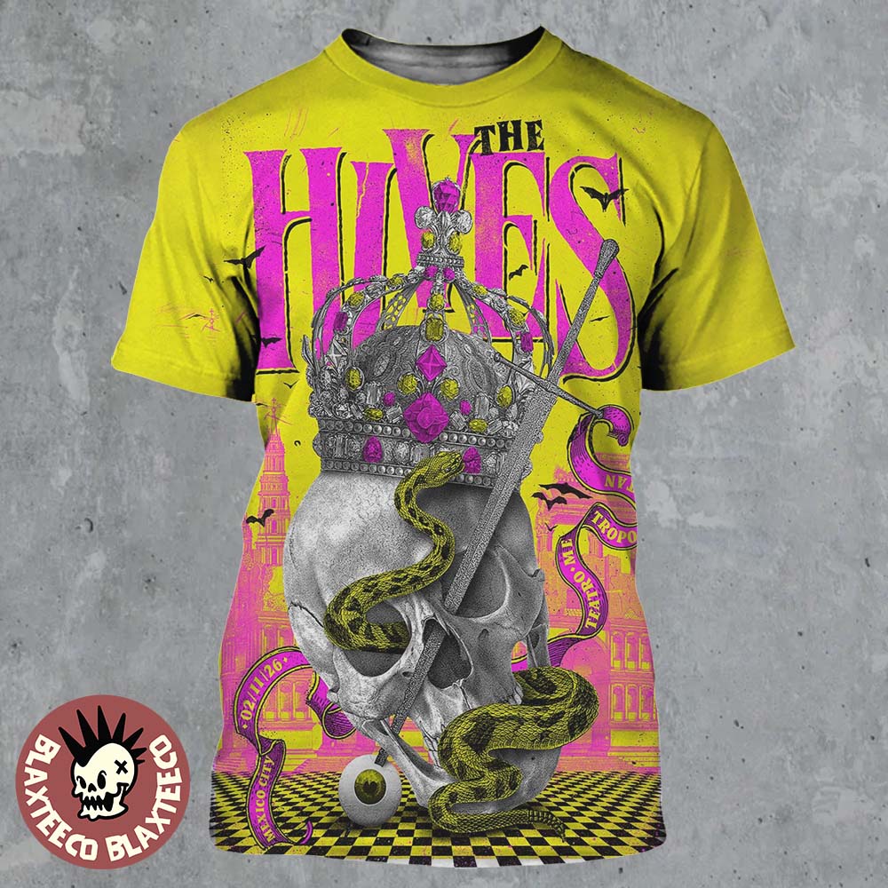 The Hives Mexico City 2026 Event Poster At Teatro Metropolitan On February 11 2026 All Over Print Shirt - T-Shirt, Sweatshirt, Hoodie