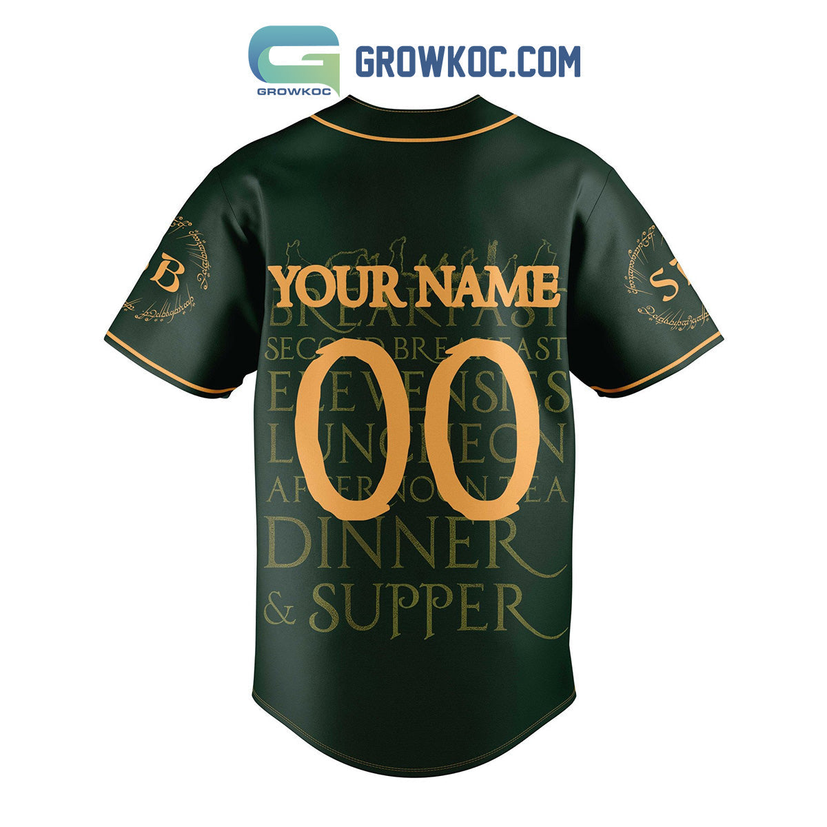 The Hobbit I’d Rather Be Having My Second Breakfast Personalized Baseball Jersey baseball jersey product view 2