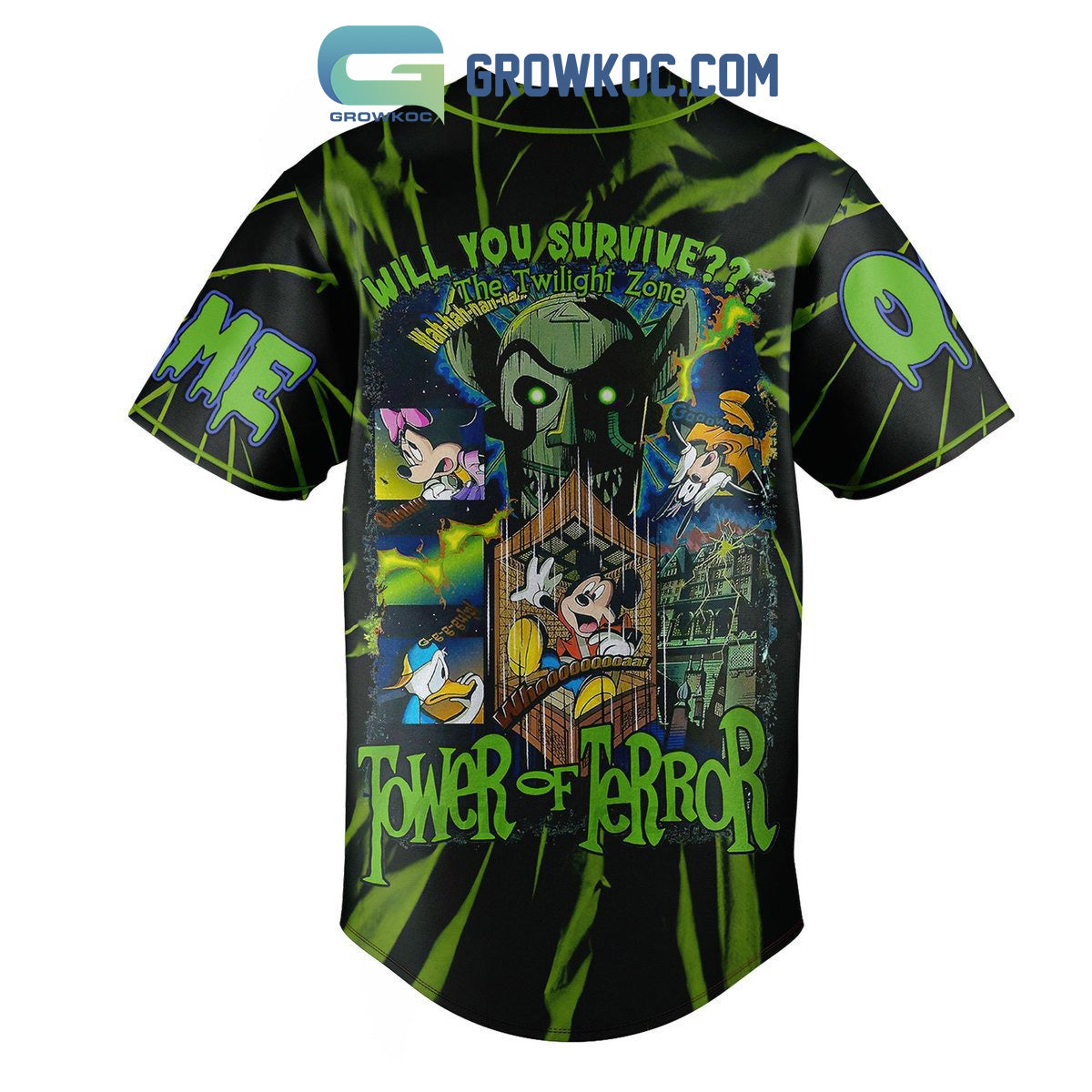 The Hollywood Tower Hotel Drop In’s Welcome Personalized Baseball Jersey baseball jersey product view 3