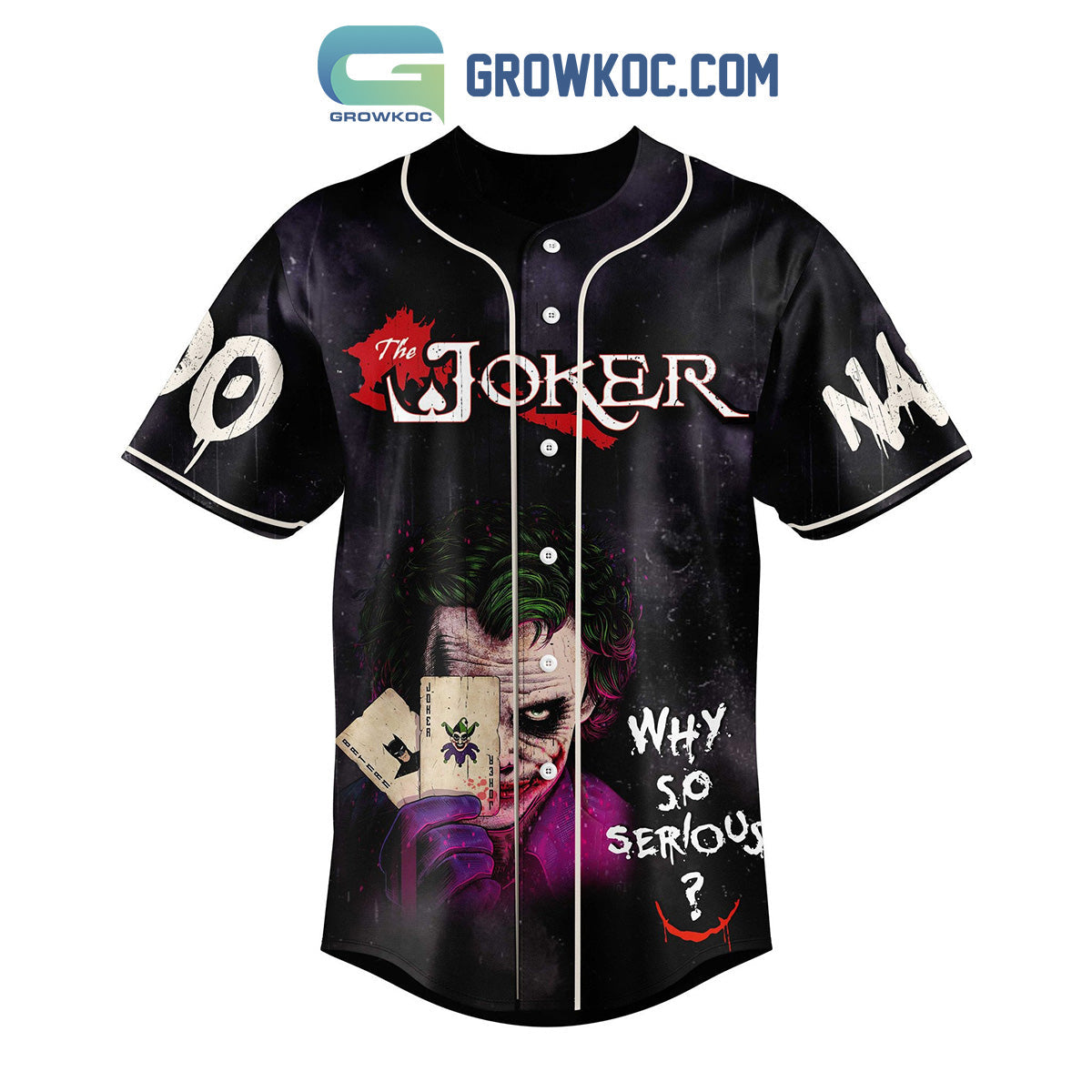 The Joker Who So Serious If You Gotta Go Go With A Smile Personalized Baseball Jersey baseball jersey product view 2