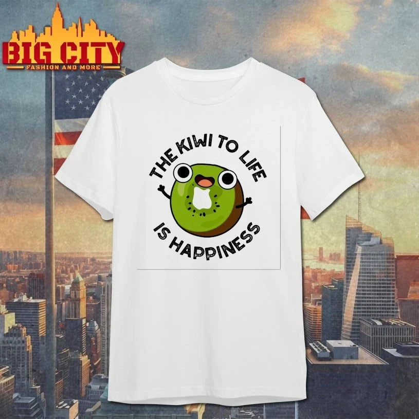 The Kiwi To Life Is Happiness Cute Fruit Pun shirt Unisex T-shirt, Sweatshirt, Hoodie, Long Sleeve Tee - T-Shirt, Sweatshirt, Hoodie