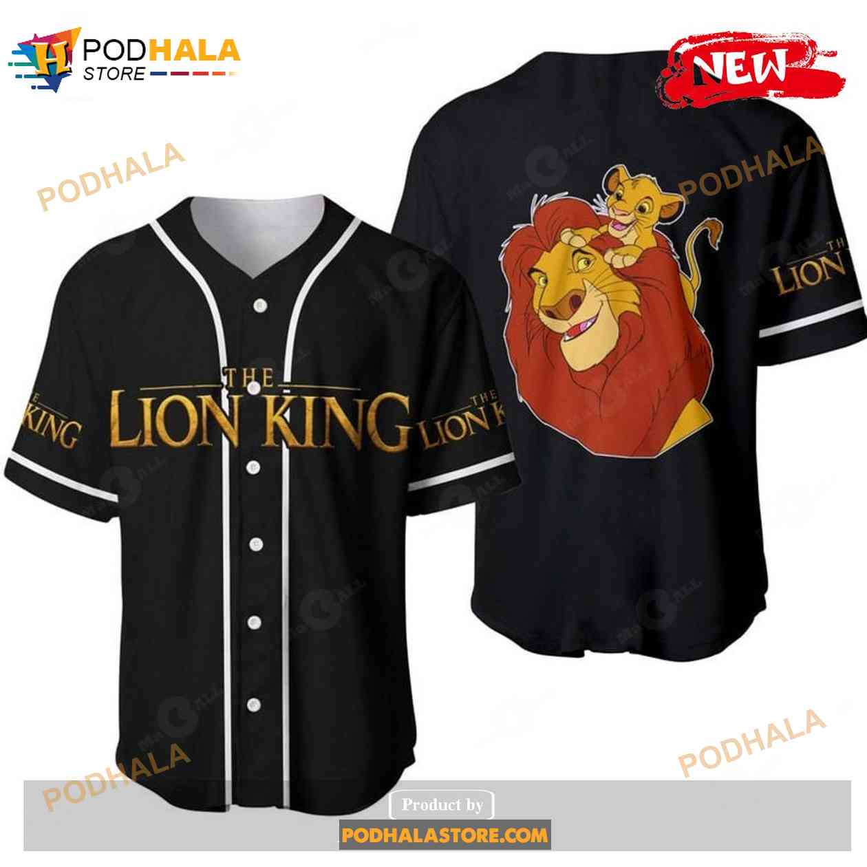 The Lion King All Over Print Baseball Jersey baseball jersey product view 1