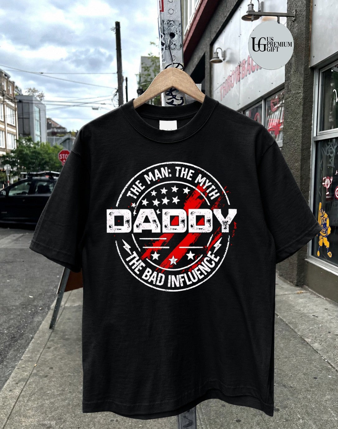 The Man Myth Daddy Bad Influence logo - Adult & Kids T-Shirts, Sweatshirts & Hoodies apparel design preview 2