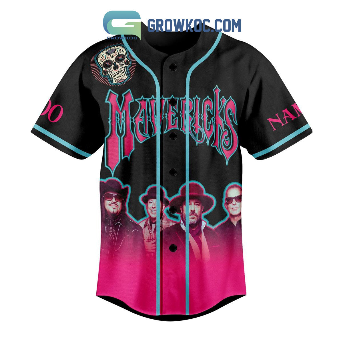 The Mavericks Music For All Occasions Personalized Baseball Jersey baseball jersey product view 3