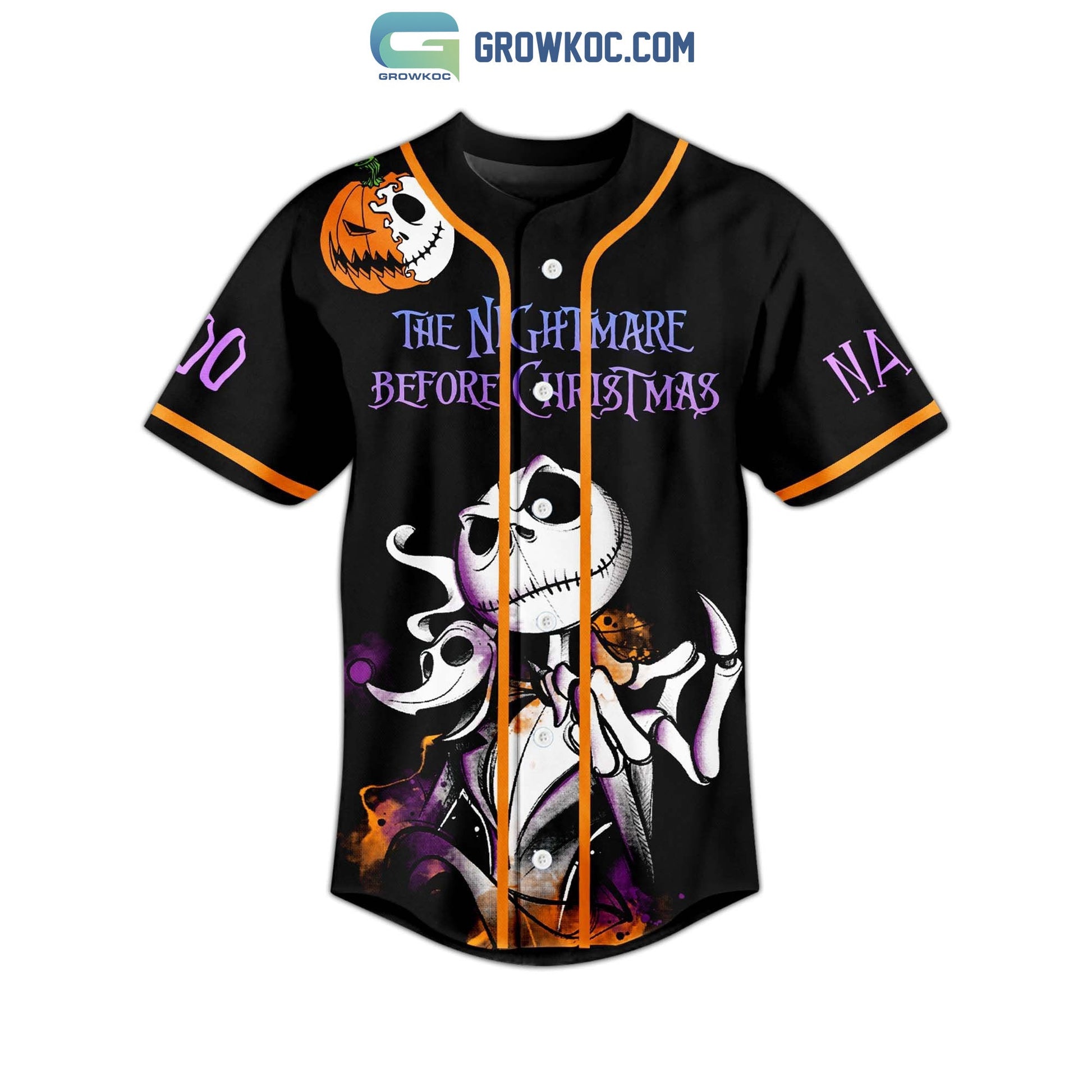 The Nightmare Before Christmas I Am The Pumpkin King Personalized Baseball Jersey baseball jersey product view 2