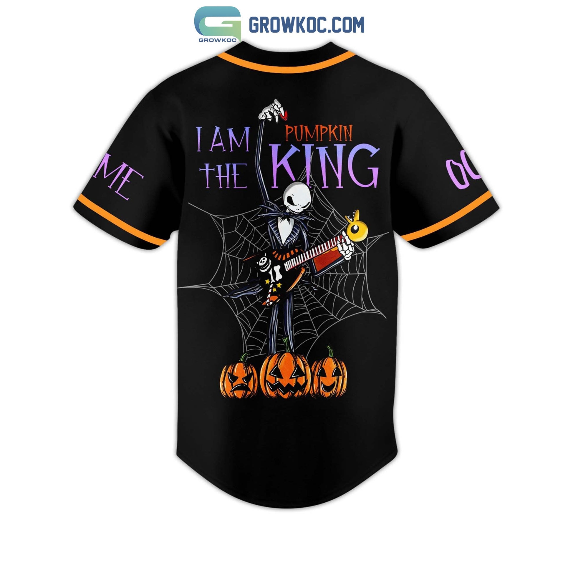 The Nightmare Before Christmas I Am The Pumpkin King Personalized Baseball Jersey baseball jersey product view 3