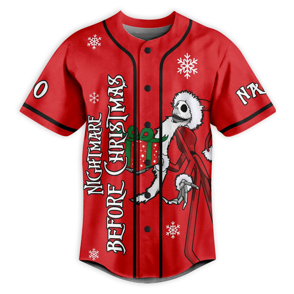 The Nightmare Before Christmas Kidnap The Sandy Claws Personalized Baseball Jersey baseball jersey product view 2