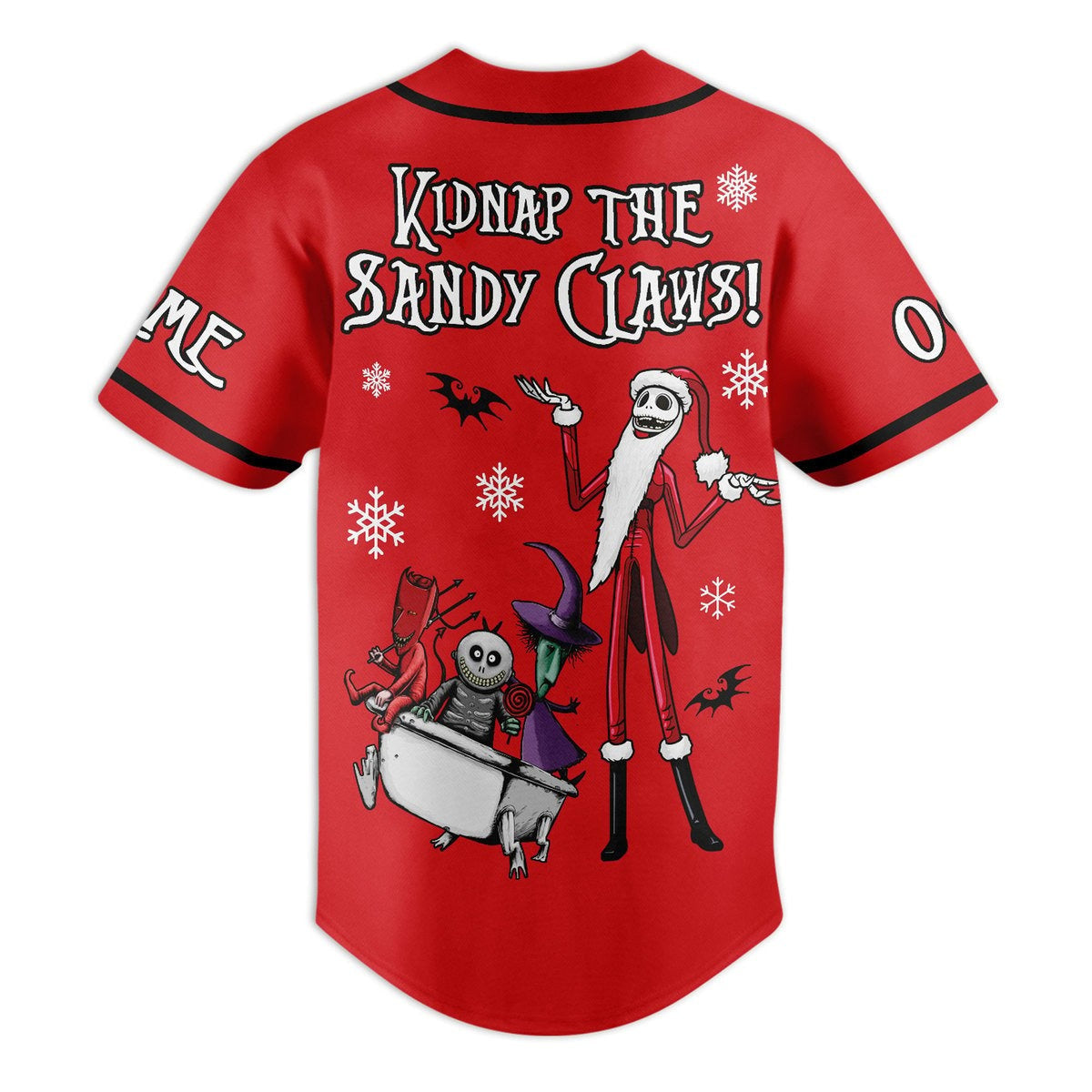 The Nightmare Before Christmas Kidnap The Sandy Claws Personalized Baseball Jersey baseball jersey product view 3