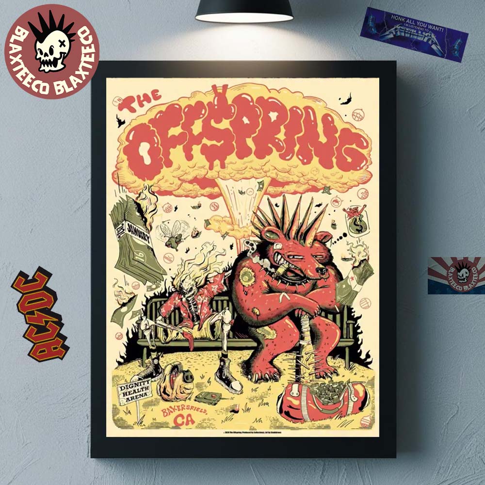 The Offspring Bakersfield California 2026 Venue Poster At Dignity Health Arena On January 16 2026 Home Decor Poster Canvas - T-Shirt, Sweatshirt, Hoodie
