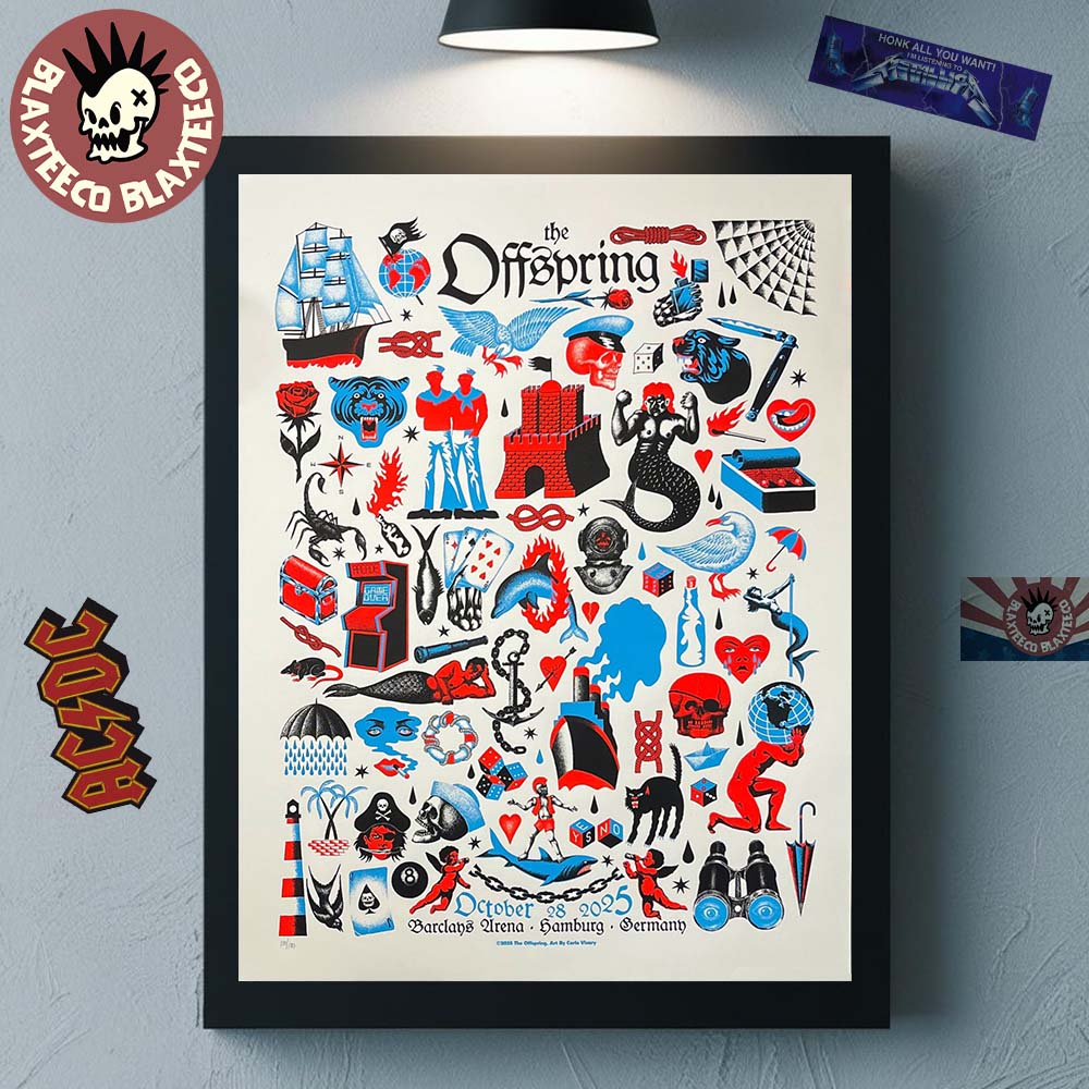 The Offspring Hamburg Germany 2025 Event Poster At Barclays Arena On October 28 2025 Home Decor Poster Canvas - T-Shirt, Sweatshirt, Hoodie