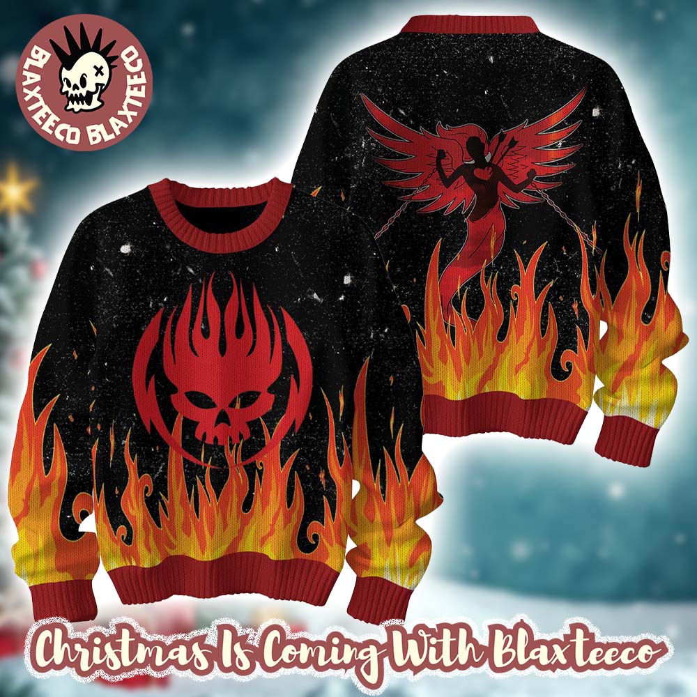 The Offspring Logo Angle On Fire Ugly Christmas Sweater Gift For Fans 2025 Unisex T-shirt, Sweatshirt, Hoodie, Long Sleeve Tee - T-Shirt, Sweatshirt, Hoodie