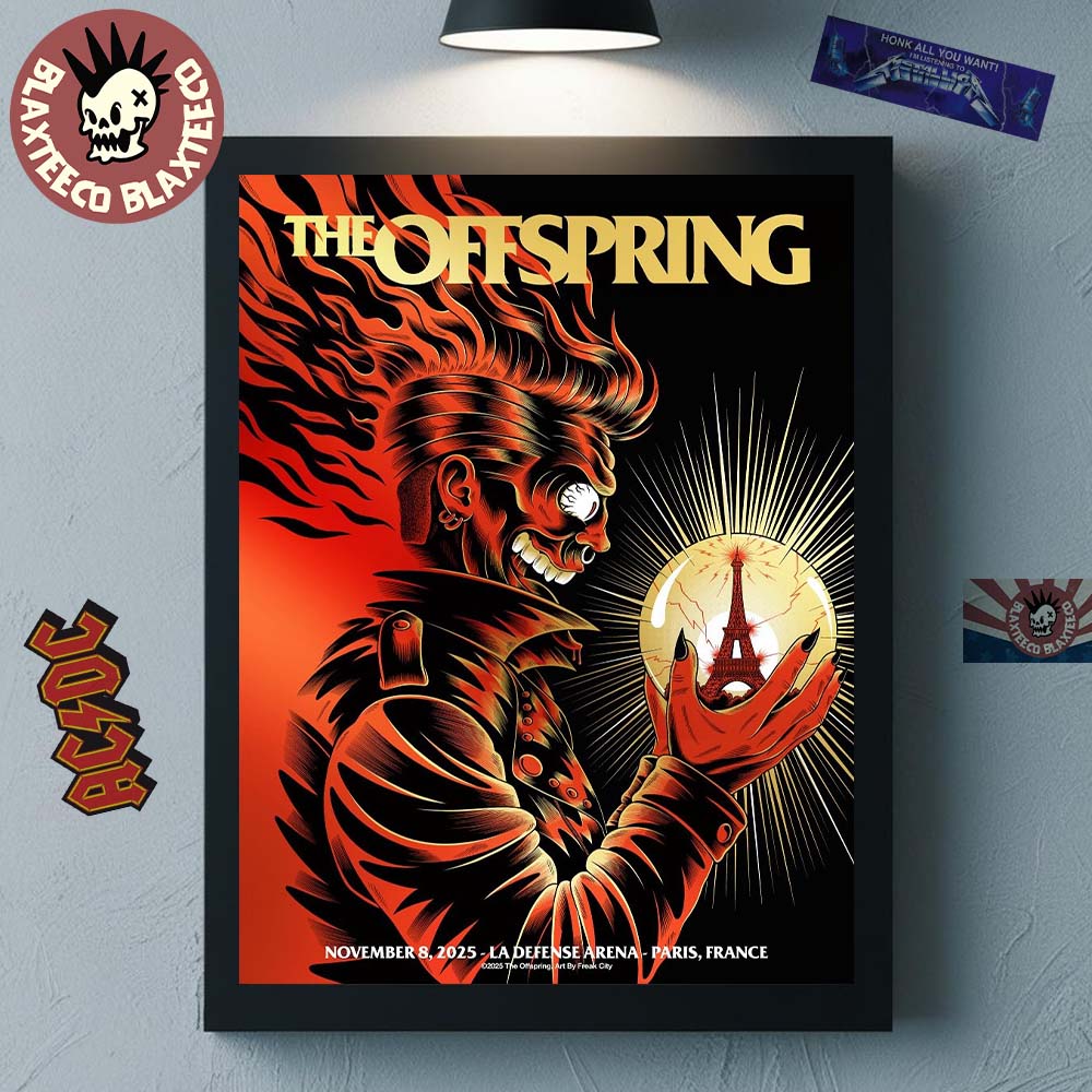 The Offspring Paris France 2025 Event Poster At La Defense Arena On November 8 2025 Home Decor Poster Canvas - T-Shirt, Sweatshirt, Hoodie