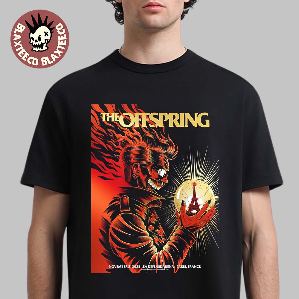 The Offspring Paris France 2025 Event Poster At La Defense Arena On November 8 2025 T-Shirt - T-Shirt, Sweatshirt, Hoodie