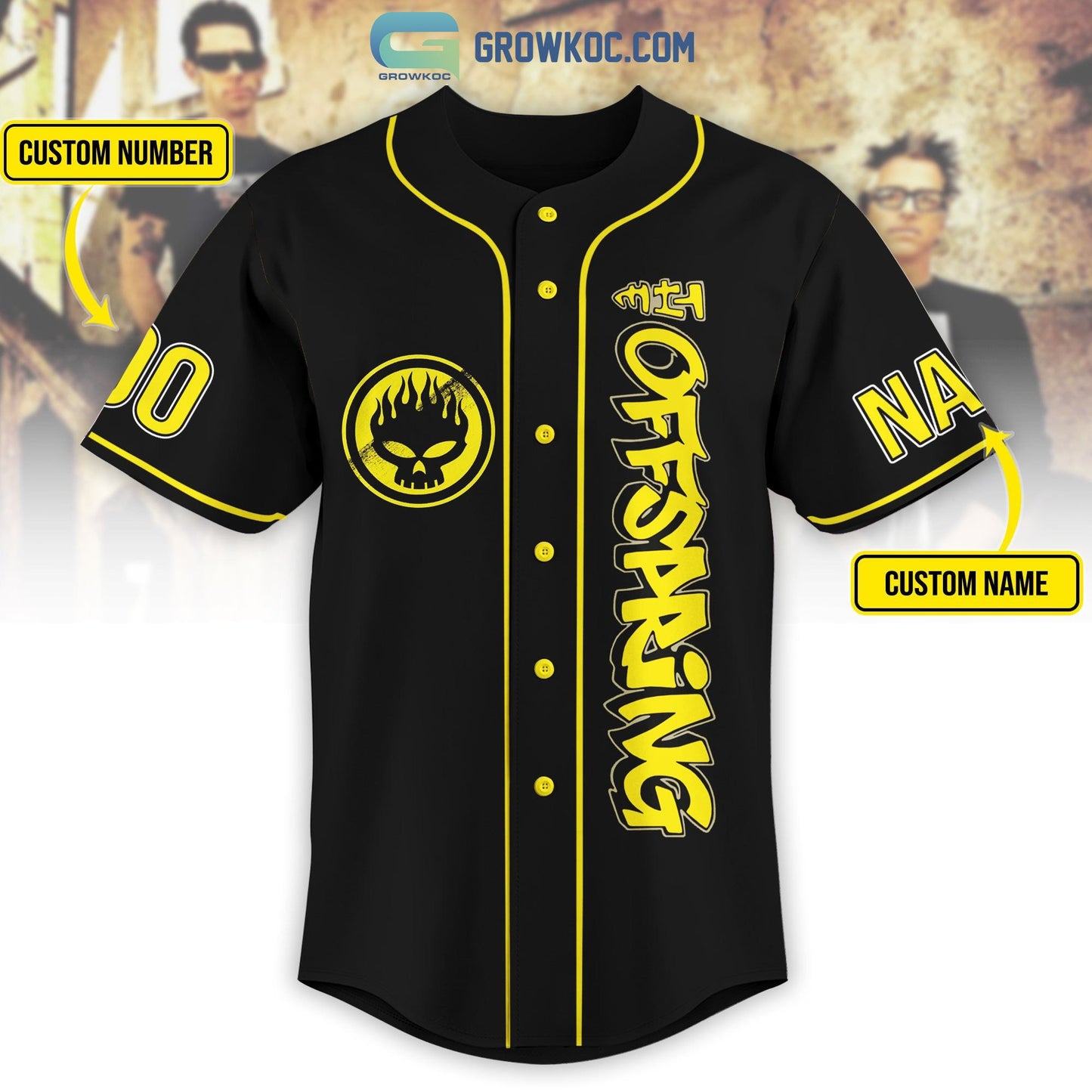 The Offspring Sum 41 Simple Plan Personalized Baseball Jersey baseball jersey product view 2
