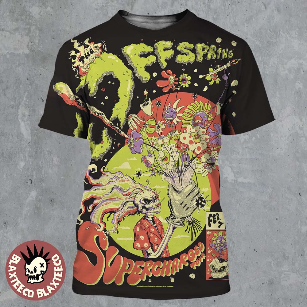 The Offspring Supercharged Tour 2026 Sioux City Iowa Venue Poster At Tyson Events Center On February 7 2026 All Over Print Shirt - T-Shirt, Sweatshirt, Hoodie