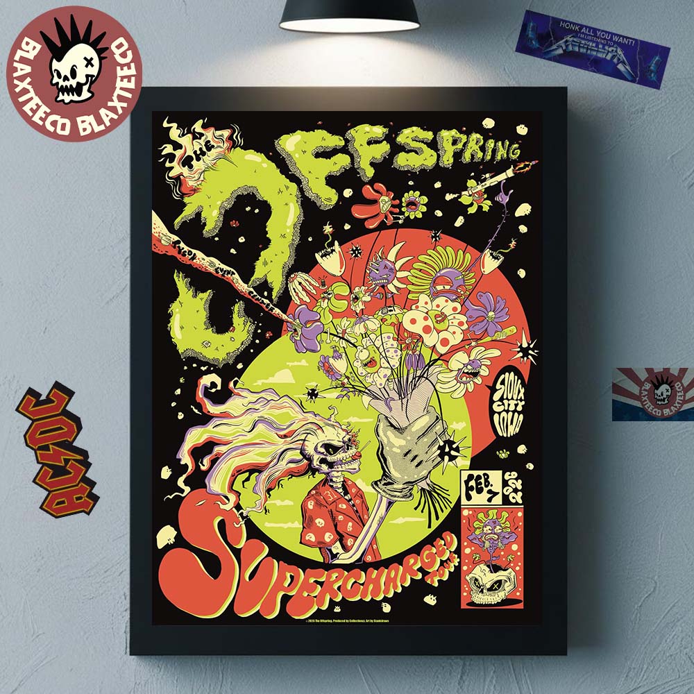 The Offspring Supercharged Tour 2026 Sioux City Iowa Venue Poster At Tyson Events Center On February 7 2026 Home Decor Poster Canvas - T-Shirt, Sweatshirt, Hoodie