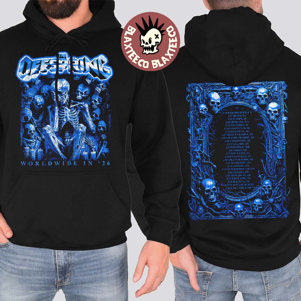 The Offspring Supercharged Worldwide 2026 Merch Sitting Skeleton 2026 Tour Hoodie Unisex T-shirt, Sweatshirt, Hoodie, Long Sleeve Tee - T-Shirt, Sweatshirt, Hoodie
