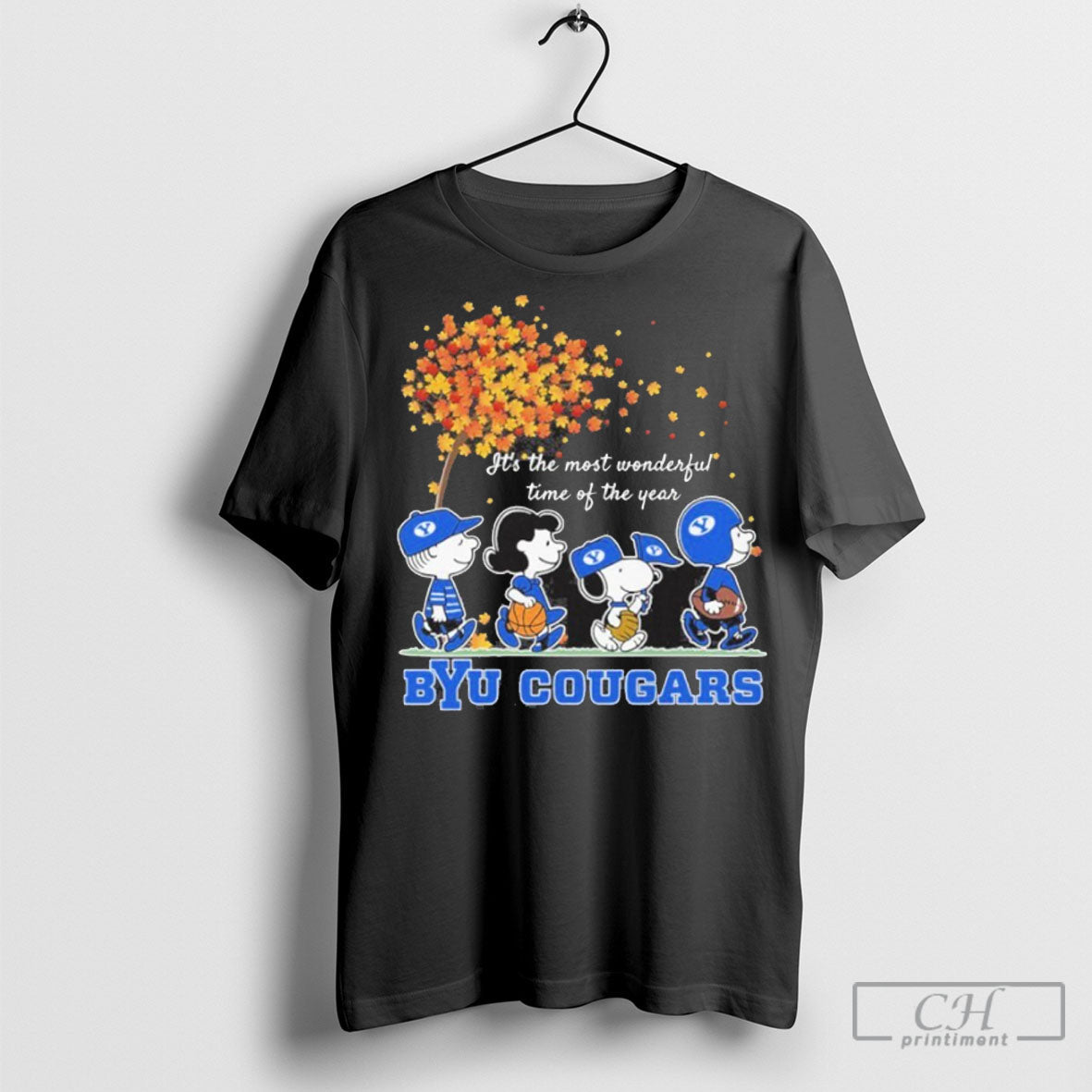 The Peanuts And Byu Cougars In The Fall 2025 T Shirt Unisex T-shirt, Sweatshirt, Hoodie, Long Sleeve Tee - T-Shirt, Sweatshirt, Hoodie