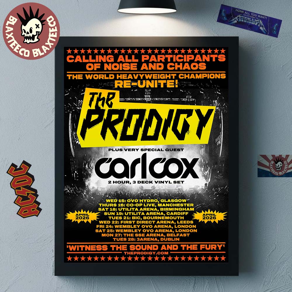 The Prodigy Warriors Dance UK And Ireland Arena Tour 2026 Lineup With Schedule Dates Home Decor Poster Canvas - T-Shirt, Sweatshirt, Hoodie