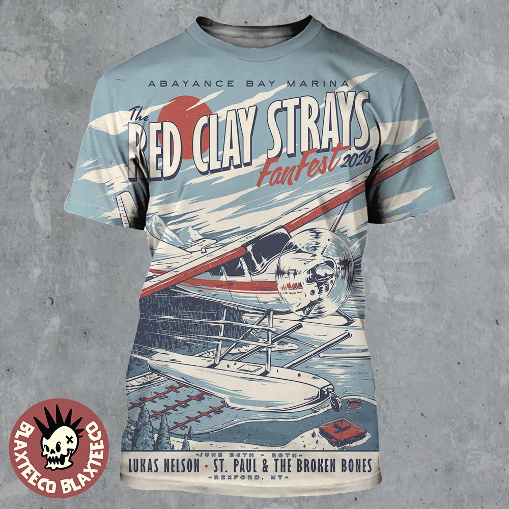 The Red Clay Strays Fan Fest 2026 Gig Poster For Show In Rexford Montana At Abayance Bay Marina From June 24 To 28 2026 All Over Print Shirt - T-Shirt, Sweatshirt, Hoodie