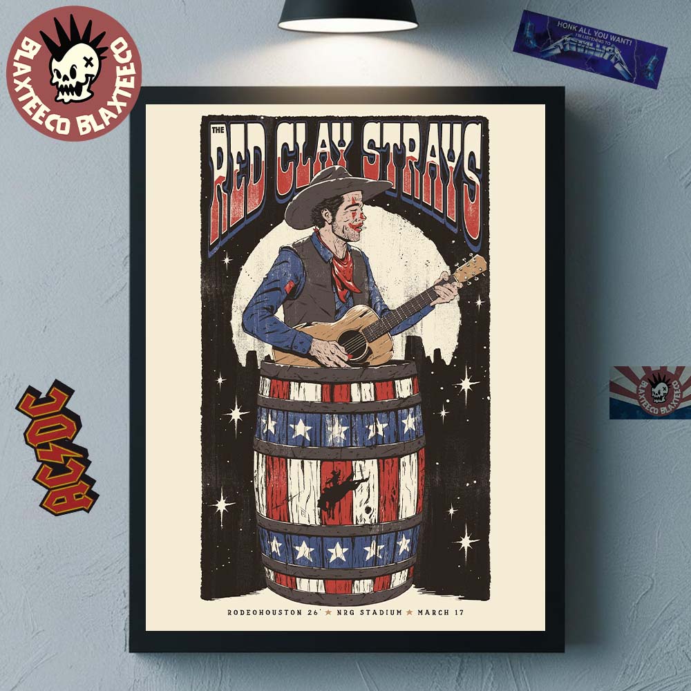 The Red Clay Strays Rodeohouston 26 x SoundWaves Creative Houston Texas 2026 Event Poster At NRG Stadium On March 17 2026 Poster Canvas - T-Shirt, Sweatshirt, Hoodie