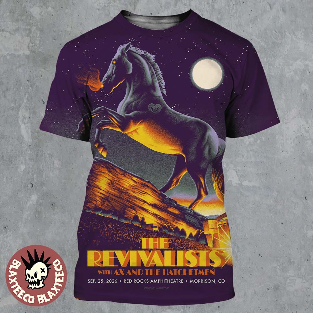 The Revivalists With Ax And The Hatchetmen Morrison Colorado 2026 Gig Poster At Red Rocks Amphitheatre On September 25 2026 All Over Print Shirt - T-Shirt, Sweatshirt, Hoodie
