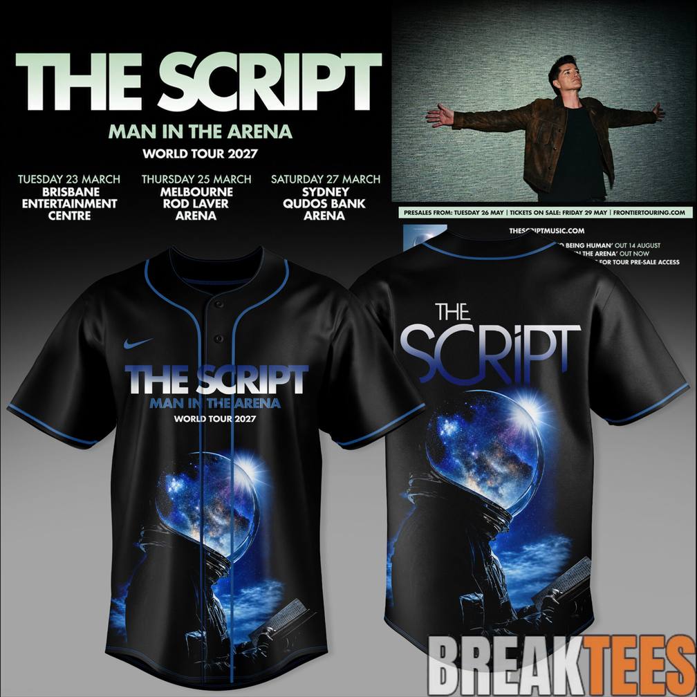 The Script Man In The Arena Tour 2026 Special Baseball Jersey Unisex T-shirt, Sweatshirt, Hoodie, Long Sleeve Tee - T-Shirt, Sweatshirt, Hoodie