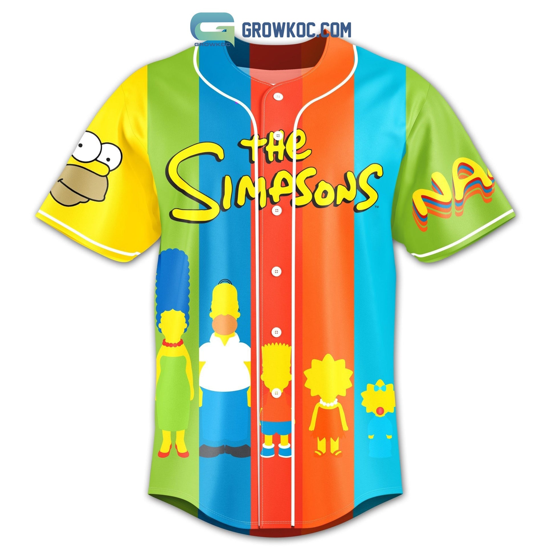 The Simpsons American Sitcom Personalized Baseball Jersey baseball jersey product view 2
