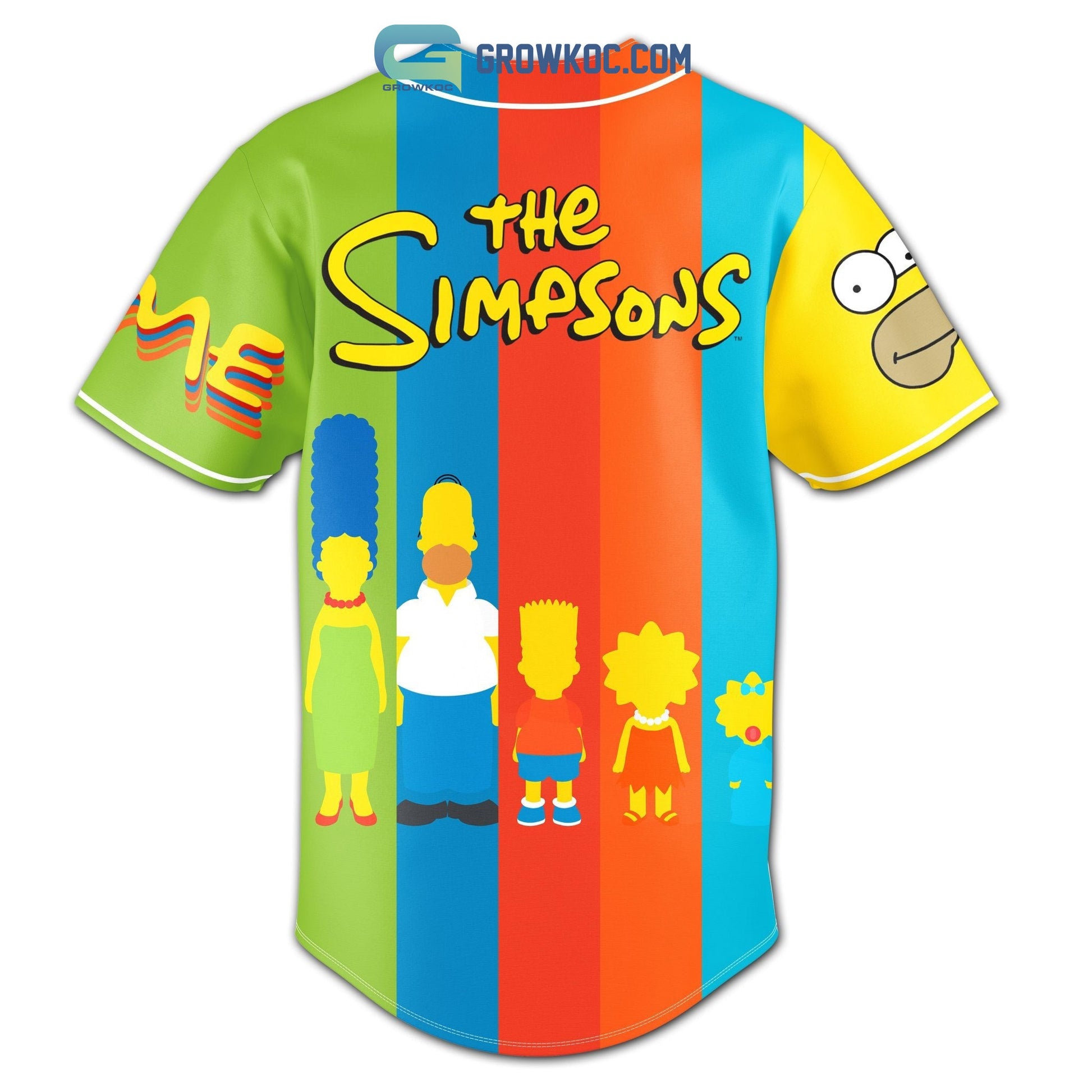 The Simpsons American Sitcom Personalized Baseball Jersey baseball jersey product view 3
