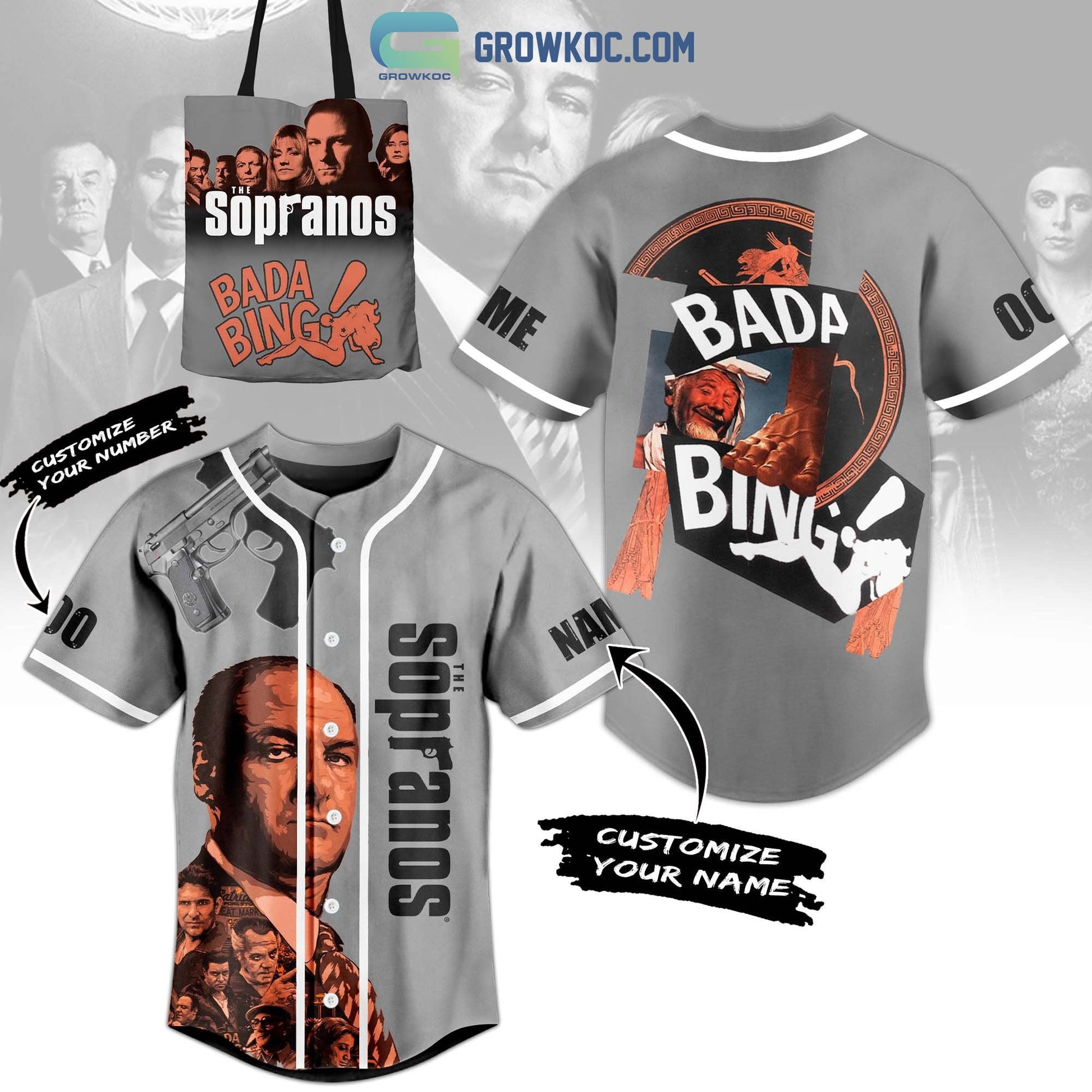 The Sopranos Bada Bing Personalized Baseball Jersey baseball jersey product view 1