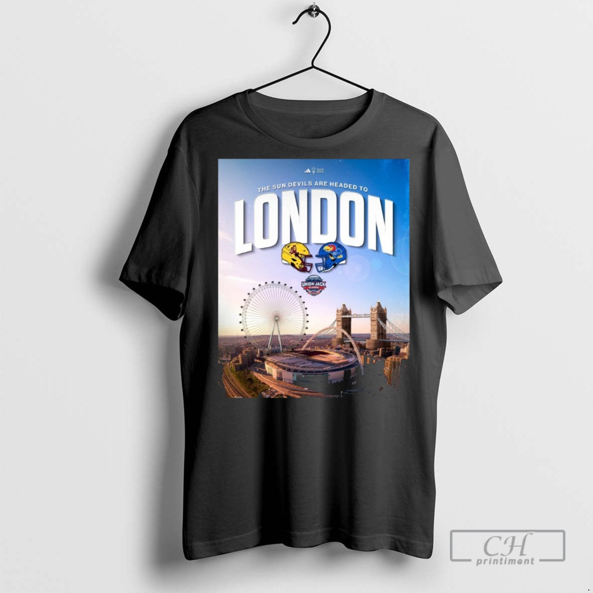 The Sun Devils Are Headed To London Arizona State Sun Devils Vs Kansas Jayhawks Union Unisex T-shirt, Sweatshirt, Hoodie, Long Sleeve Tee - T-Shirt, Sweatshirt, Hoodie