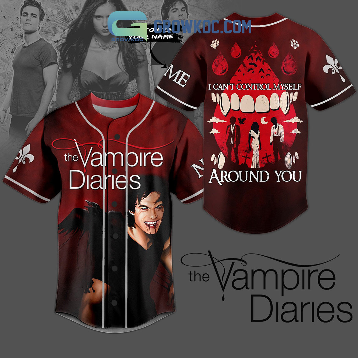 The Vampires Diaries Around You Baseball Jersey baseball jersey product view 1