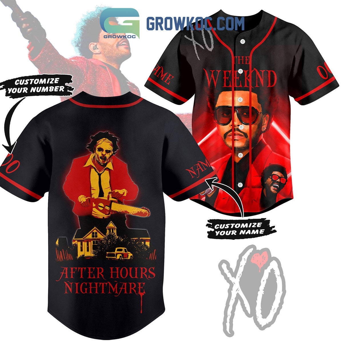 The Weeknd After Hourse Nightmare Personalized Baseball Jersey baseball jersey product view 1