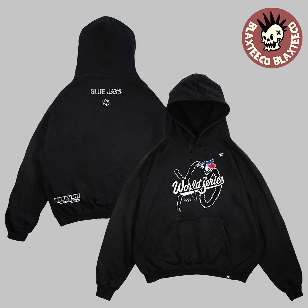 The Weeknd And XO X Toronto Blue Jays 2025 MLB World Series Legacy Black Fleece Hoodie Unisex T-shirt, Sweatshirt, Hoodie, Long Sleeve Tee - T-Shirt, Sweatshirt, Hoodie