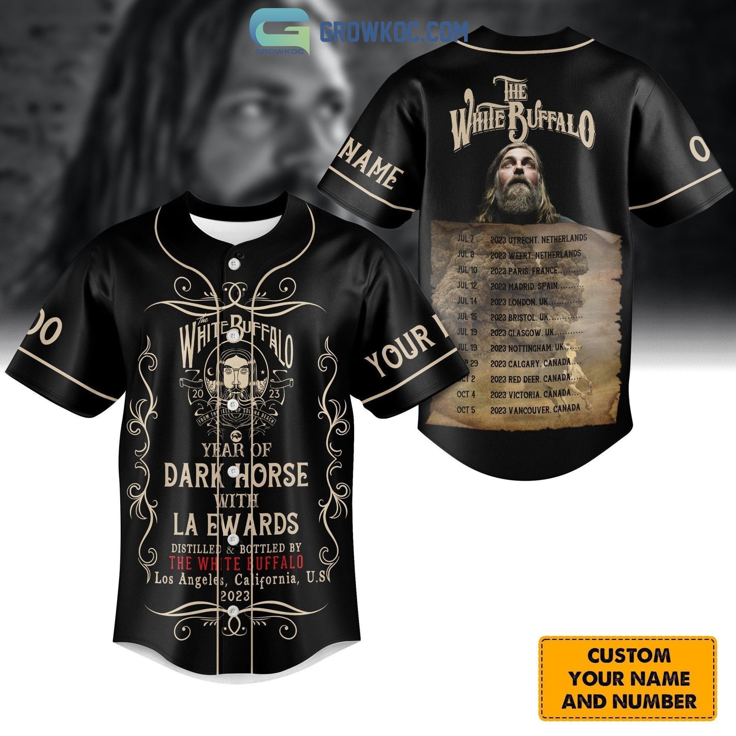 The White Buffalo Year Of Dark Horse With La Ewards Personalized Baseball Jersey baseball jersey product view 1