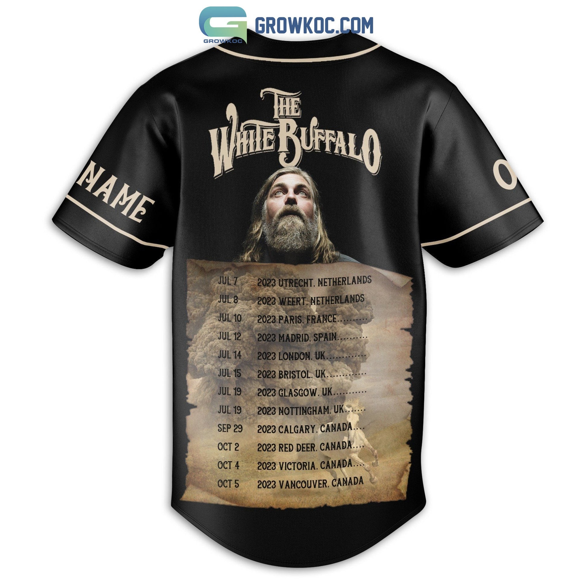The White Buffalo Year Of Dark Horse With La Ewards Personalized Baseball Jersey baseball jersey product view 3