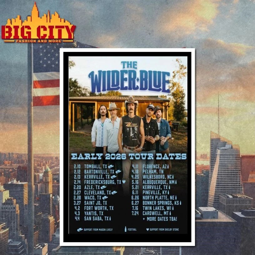 The Wilder Blue Early 2026 Tour Poster - Adult & Kids T-Shirts, Sweatshirts & Hoodies apparel design preview 4