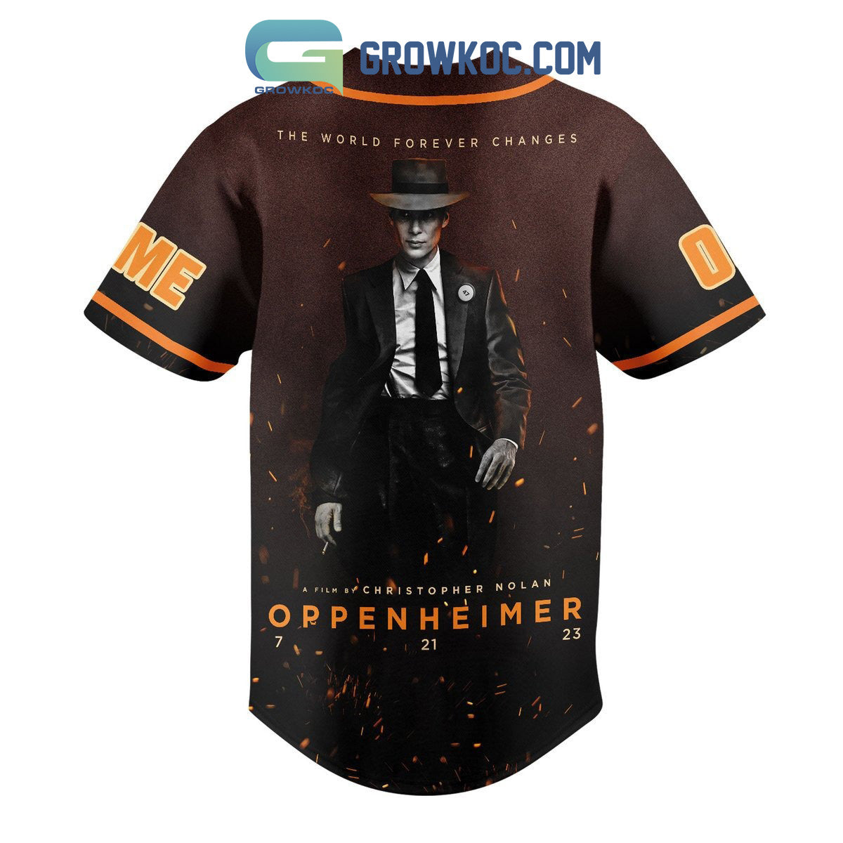 The World Forever Changes A Film By Christopher Nolan Oppenheimer Personalized Baseball Jersey baseball jersey product view 3