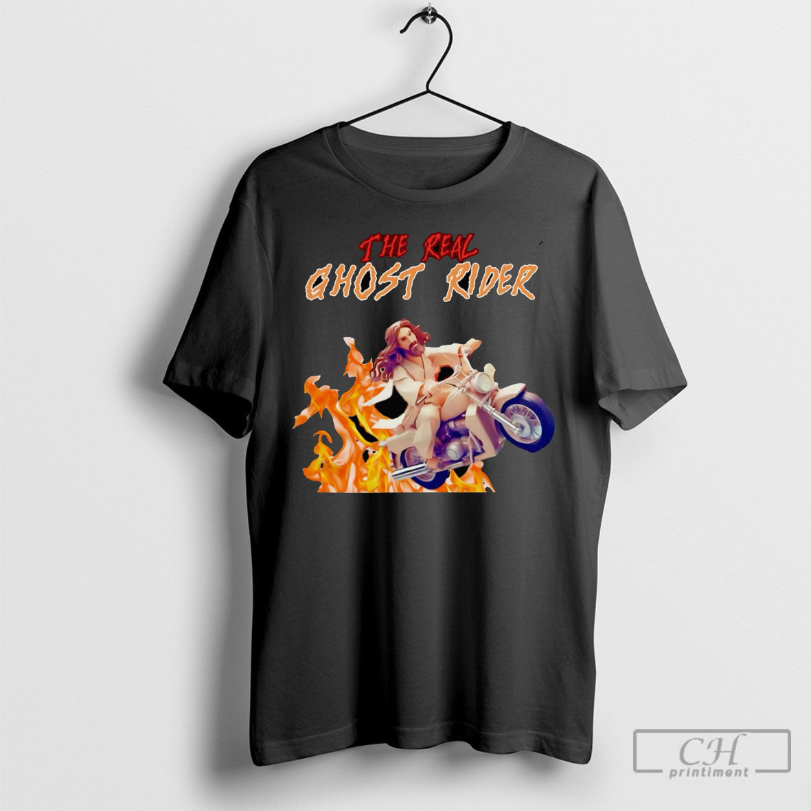 The Real Ghost Rider Jesus Unisex T-shirt, Sweatshirt, Hoodie, Long Sleeve Tee - T-Shirt, Sweatshirt, Hoodie