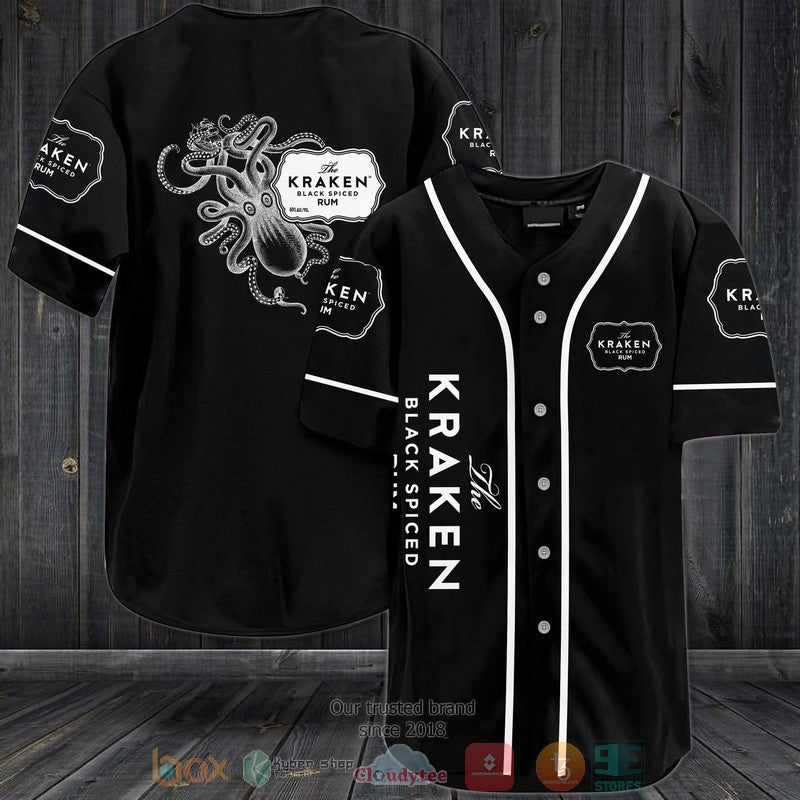 The Kraken Black Spiced Rum Baseball shirt baseball jersey product view 1