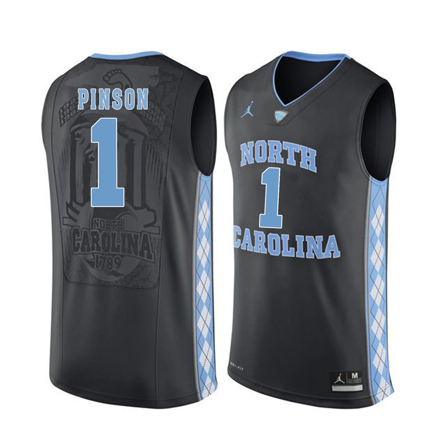 Theo Pinson Black College Football Jersey football jersey product view 1