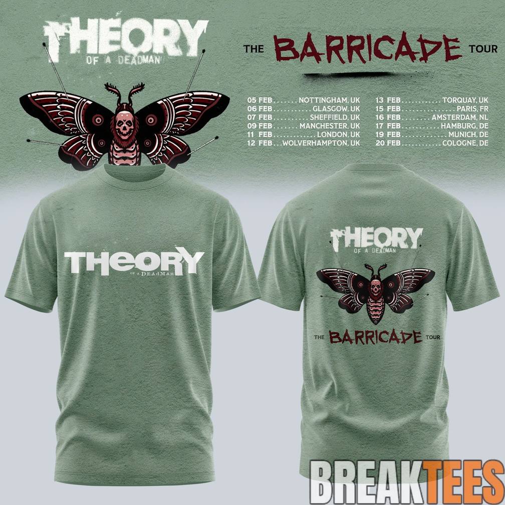 Theory of A Deadman The Barricade Tour 2026 Shirt Unisex T-shirt, Sweatshirt, Hoodie, Long Sleeve Tee - T-Shirt, Sweatshirt, Hoodie