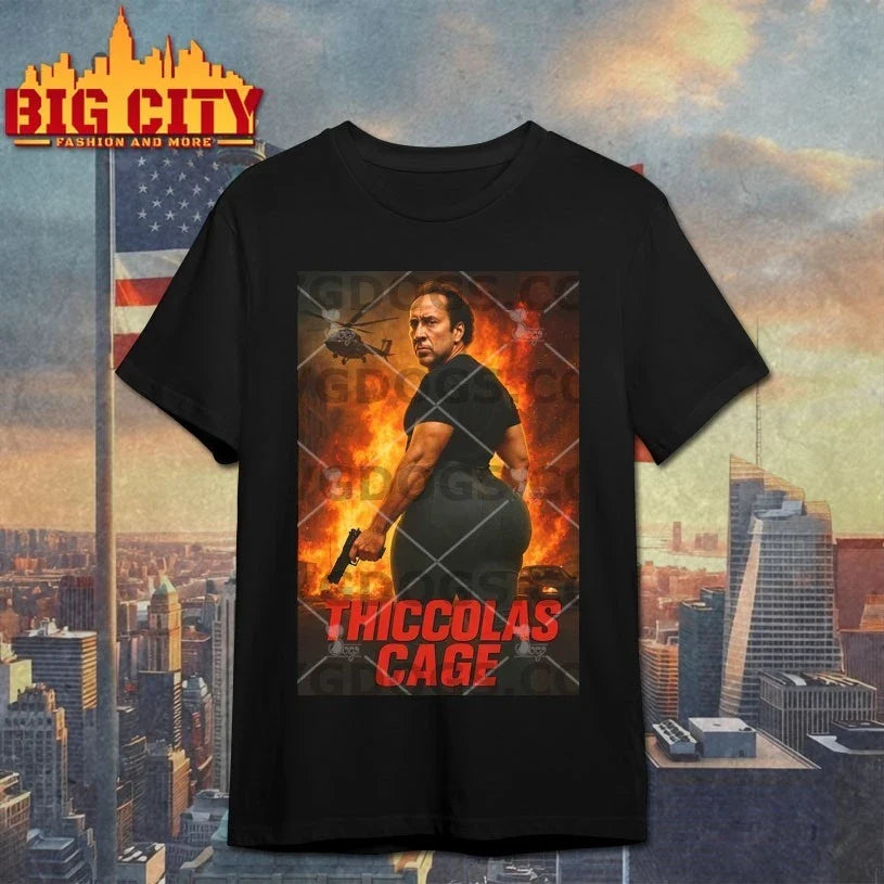 Thiccolas Cage Meme shirt Unisex T-shirt, Sweatshirt, Hoodie, Long Sleeve Tee - T-Shirt, Sweatshirt, Hoodie